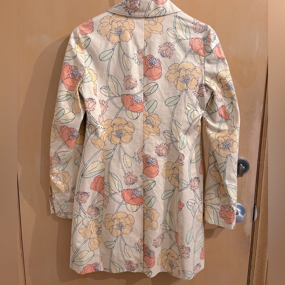 Ann Taylor LOFT Floral Print Trench Coat Rain Coat Waterproof Women’s Size XS - Picture 5 of 7